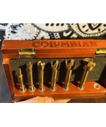 Columbian Woodworking 3/8&quot; Shank Titanium Bit Set 7 Piece Wooden Box 1/4... - £10.98 GBP