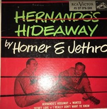 HOMER &amp; JETHRO Hernandos Hideaway 7 inch 45 rpm EP RCA 1954 Original Bla... - $33.56