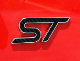 2013-2018 Ford Focus ST Decal Emblem Inserts - Set of 2 (Black Carbon Fiber) - £11.96 GBP