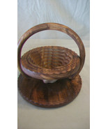 HAND CARVED WOODEN BOWL WITH HANDLE, SCALOPPED BASE, INTRICATE DETAILS - £55.08 GBP