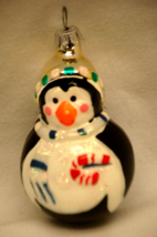 Hand-Blown Glass Penguin Christmas Tree Ornament Vintage - £11.86 GBP