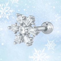 Snowflake Cartilage Earring / Christmas CZ Snowflake - £13.54 GBP