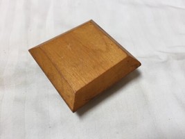 Vtg Mid Century Beveled Square Maple Wood Drawer Pull Cabinet Knob 6.5cm... - £19.65 GBP