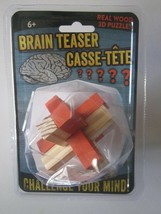 Brain Teaser Real Wood 3D Puzzle Ages 6+ Challenge Your Mind! New! - £5.44 GBP