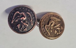 2 Antique US Marines Cuff Buttons D. Evans Backmarks 5/8ths Inch - £11.95 GBP