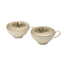 Lenox Valera Set of 2 Cups Platinum Trim 1961-77 Fine Porcelain - $372.34 MXN