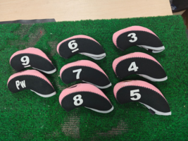 Neoprene Pink/Black Iron Covers Set of 8 3-PW - $213.11 MXN