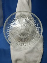 Clear Pressed Glass Divided Serving Dish Relish Nuts Candy Three Sections - £6.14 GBP