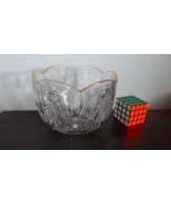 pressed glass fruit bowl christmas serving bowl - $27.00