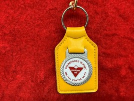 Vintage Yellow Leather Keyring Canadian Tire Keychain Sherbrooke Pq Porte-Clés - £12.59 GBP
