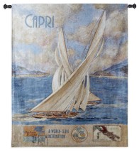 41x52 CAPRI Sailboat Ocean Nautical Tapestry Wall Hanging - £134.85 GBP