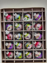 Christmas Christopher Radko MINI Multi Color Glass Ornaments 1&quot; Set of 20 - £39.55 GBP