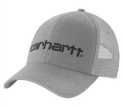 Carhartt 101195-H69 Men&#39;s Canvas Mesh-Back Logo Graphic Cap Asphalt/Black 1 Size - £36.92 GBP