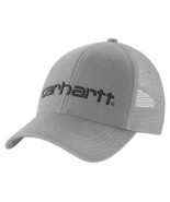 Carhartt 101195-H69 Men&#39;s Canvas Mesh-Back Logo Graphic Cap Asphalt/Blac... - £32.75 GBP