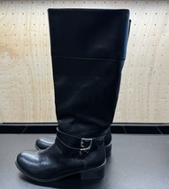Arizona Riding Boots Denmark Tall Black Zip Up Buckles Size 7.5 - £18.31 GBP