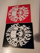 Lot Of 2 Puke N Vomit Records Skulls Stickers Vintage Vtg Rare Red  Black - £30.65 GBP