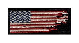 Distressed American USA Flag 3.5 X 1.5 Inch Iron on Patch (MTT1) - £5.61 GBP