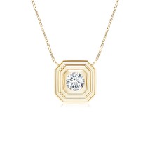 ANGARA Lab-Grown 0.2 Ct Diamond Concentric Octagon Pendant Necklace in 14K Gold - £619.78 GBP