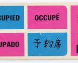 Western Airlines Seat Occupied Occupe Ocupado Card in 4 Languages - £14.28 GBP