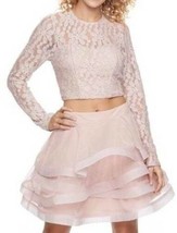 Womens Skirt Set 2 Pc Speechless Pink Ruffle Fit &amp; Flare Party Holiday $... - £35.20 GBP