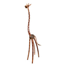 Standing Extra Tall Wooden 5ft Giraffe and Coconut Shell Figurine or Sculpture - £61.81 GBP