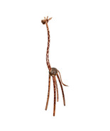 Standing Extra Tall Wooden 5ft Giraffe and Coconut Shell Figurine or Scu... - £61.82 GBP
