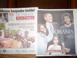 Barack Obama Chicago Sun Times 32 Page November 16 2008 Commerative Collector - £29.00 GBP