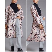 Anthro Hutch Peach Polka Dot Wrap Duster Kimono Size Small - £46.96 GBP