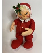 Annalee Doll Grandma Red Pajamas 1993 Christmas Retro Hard To Find 9” - £26.65 GBP