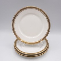 William Guerin Limoges France Hand Painted Gold Greek Key Salad Plate set of 4 - £62.94 GBP