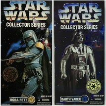 1996 Kenner Star Wars Collector Series 12&quot; Boba Fett &amp; Darth Vader figur... - £104.34 GBP