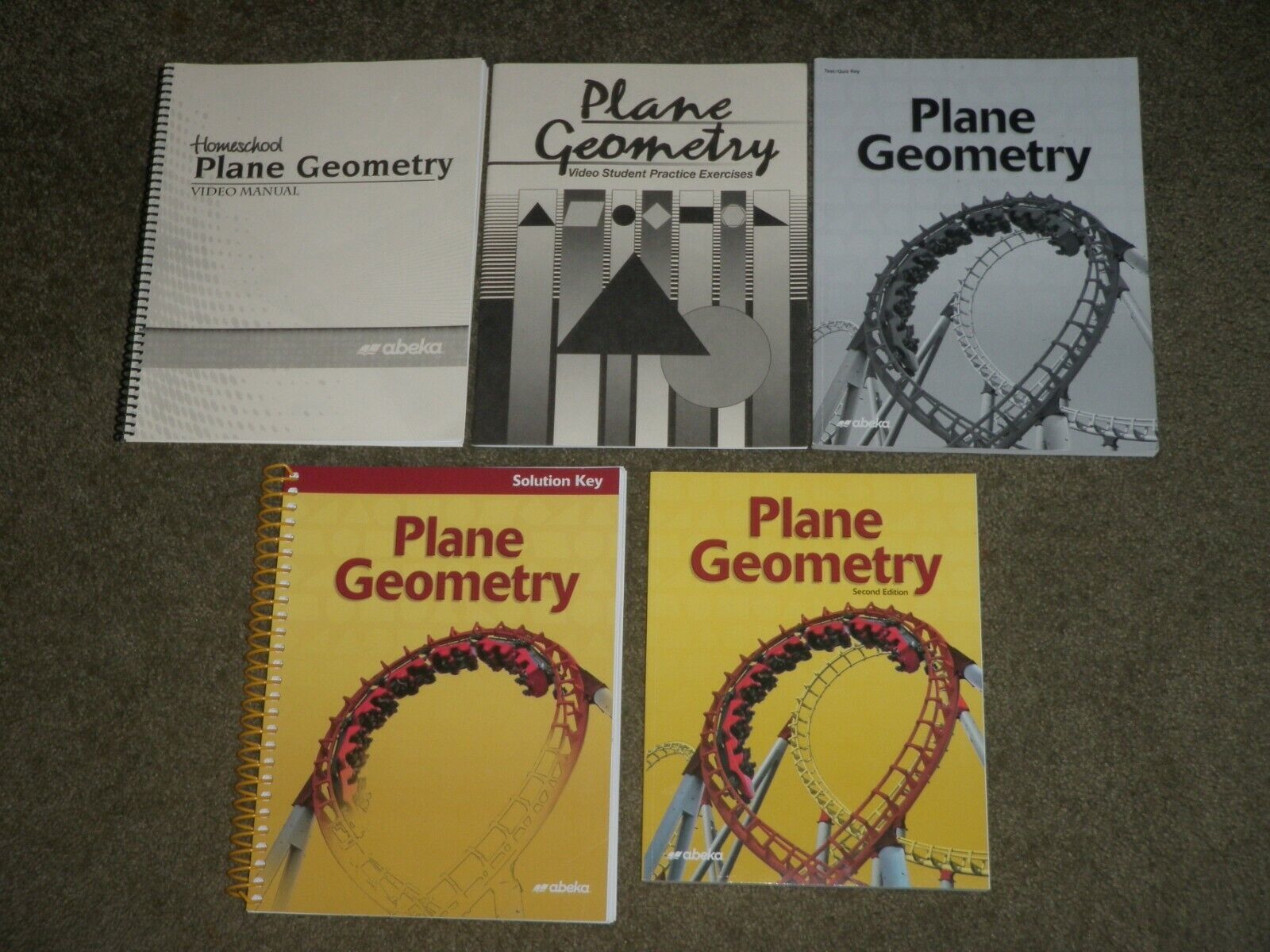 Abeka Plane Geometry Student Text Teacher Key Solution Key Video Manual ... - $68.59