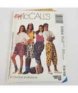 Vintage 1991 McCall&#39;s 5354 Sewing Pattern Miss TShirt Pants Shorts 30.5 ... - $11.30