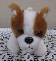Build a Bear Boxer Brown White Red Bandana Bulldog Puppy Dog Mini Plush 7&quot; - £10.85 GBP