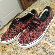 VANS Disney Mickey Mouse Skate Shoes Red Black All Over Print Canvas Men... - $48.51