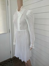 70s Sheer Dress Long Puff Sl XS S Vtg Ivory Prairie Gunne Style Cottagecore - £70.31 GBP