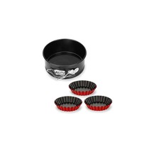 Springform pan mini 4&quot; w/ tart molds round cheescake cake spring latch non stick - $12.00