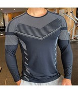 Camiseta Deportiva Compresión Para Hombre Manga Larga Ropa Deportiva Swe... - $29.97