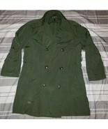 MILITARY 1969 VIETNAM ERA RUBBER COATED GREEN RAINCOAT TRENCH OVER COAT 36S - €33,05 EUR