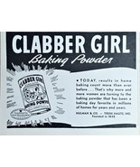 CLABBER GIRL-BAKER POWDER - 1943 Vintage Print Ad-BAKING FOOD-INDIANA-VI... - $16.59 CAD