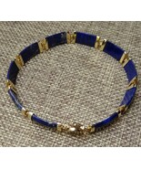 Natural Lapis Lazuli 14k Yellow Gold Good Luck Bracelet Vinr tage #F21-1... - $500.00