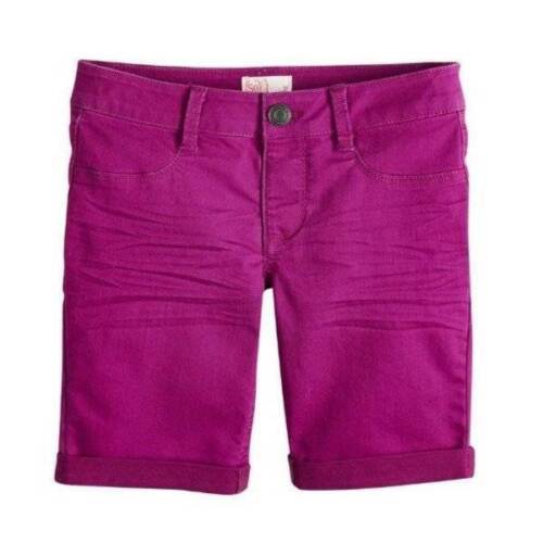 Girls Shorts Bermuda SO Purple Adjustable Waist Stretch Cuffed-sz 16 - £6.70 GBP