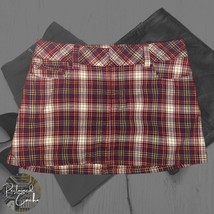 Abercrombie &amp; Fitch Y2K Red Plaid Mini Skirt Womens Teens Size 0 - £31.63 GBP