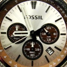 Fossil Chrono Mickey Mouse Glo Leather Military Date Tachy WR New Batt Men Watch - £59.53 GBP