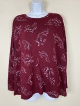 Liz Claiborne Womens Size S Purple Paisley Knit Blouse Long Sleeve - $6.30