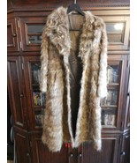 Vintage 1970s Woman&#39;s Long Hair Raccoon Coat 48&quot; Long Size 10 - £707.04 GBP