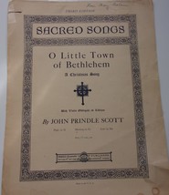 Sacred songs O Little Town Of Bethlehem By John Prindle Scott Sheet Musi... - $1.99