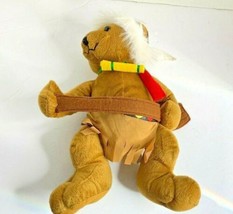 New Good Stuff Indian Bear Plush Stuffed Animal Toy With Canoe Oar 15" T Paddle - $14.84