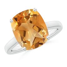ANGARA Natural Citrine Solitaire Ring with Hidden Accents in Silver (12x... - $279.00+
