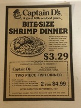 1987 Captain D’s Bite Size Shrimp Vintage Print Ad Advertisement Memphis... - £6.32 GBP